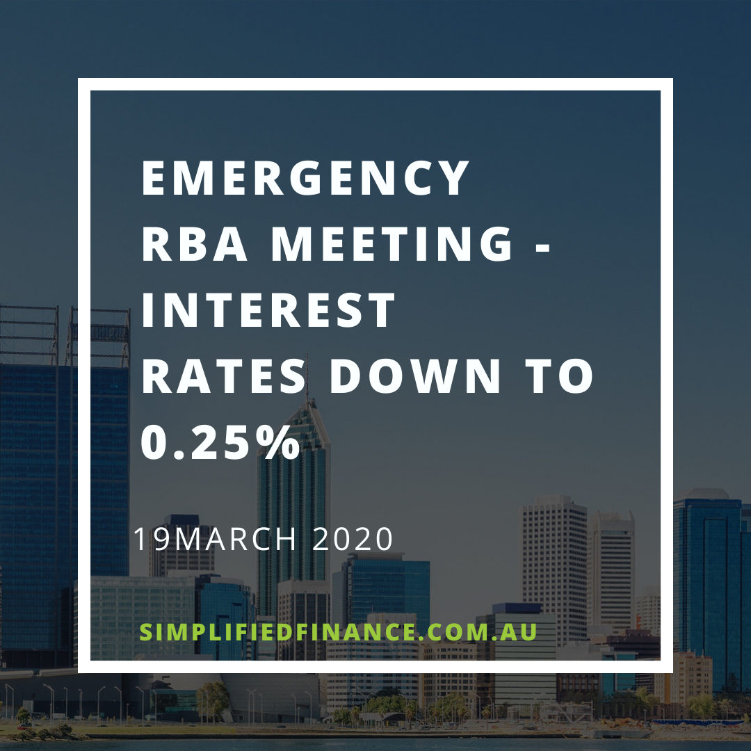 Emergency RBA meeting - interest rates down to 0.25%