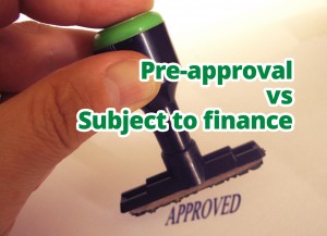 Pre-approval vs Subject to finance