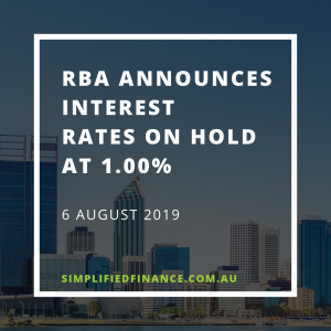 RBA rates on hold at 1.0% August 2019