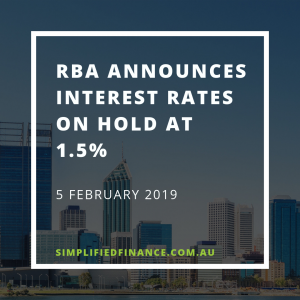 RBA announces rates on hold at 1.5% for February 2019